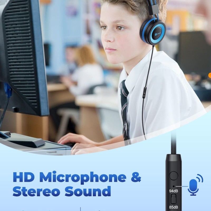 iClever Kids Wired Headphones for Boys, Headphones for Kids iClever Kids Wired Headphones for Boys, Headphones for Kids