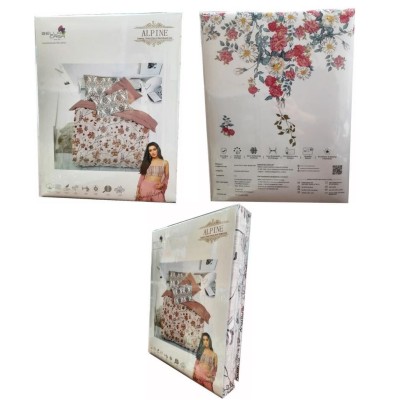 Bella Casa, Double Bedsheet Set with 2 Pillow Covers - Cotton -Alpine Bella Casa, Double Bedsheet Set with 2 Pillow Covers - Cotton -Alpine