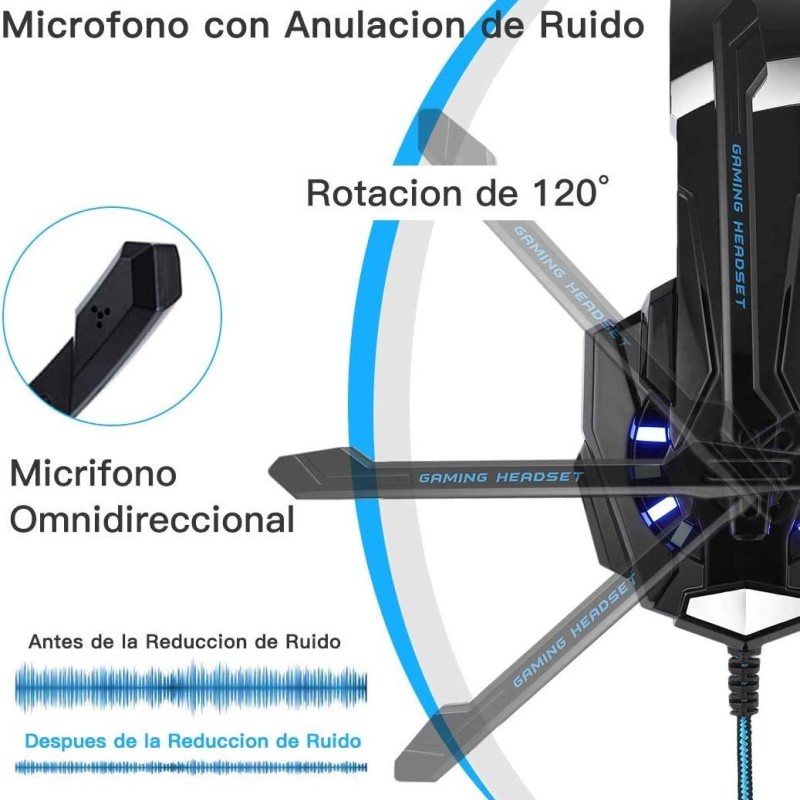 Kotion Each: Over The Ear Wired Headsets With Mic & Led - G9000 Edition For Pc/Ipad/Iphone/Tablets/Mobile Phones (Black/Blue) Kotion Each: Over The Ear Wired Headsets With Mic & Led - G9000 Edition For Pc/Ipad/Iphone/Tablets/Mobile Phones (Black/Blue)