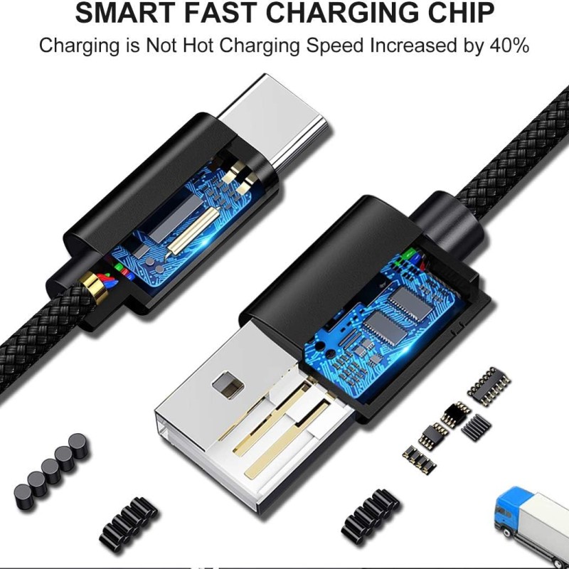 Wayona USB Type C Long Charger Cable Fast Charging USB C Cable (6 FT Pack of 1, Black) Wayona USB Type C Long Charger Cable Fast Charging USB C Cable (6 FT Pack of 1, Black)