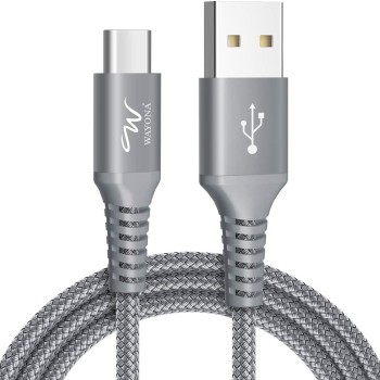 Wayona Type C Cable Nylon Braided Usb C Quick Charger Fast Charging Cord For Tablets Samsung Galaxy - (1M, Grey)