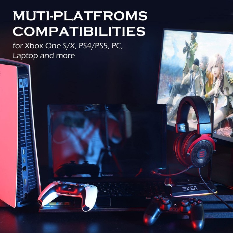 EKSA E900 Wired Stereo Gaming Headset-Over Ear Headphones with Noise Canceling Mic EKSA E900 Wired Stereo Gaming Headset-Over Ear Headphones with Noise Canceling Mic
