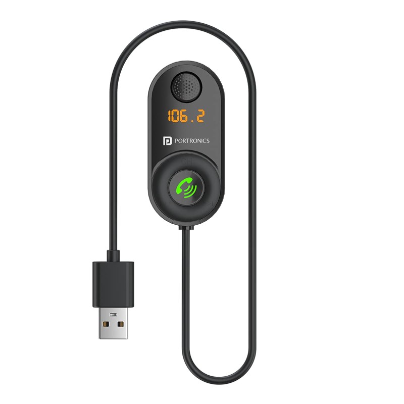 Portronics AUTO 12 in-Car Bluetooth Receiver for Handsfree Calling, Music System, Supports All Smartphones (Black) Portronics AUTO 12 in-Car Bluetooth Receiver for Handsfree Calling, Music System, Supports All Smartphones (Black)