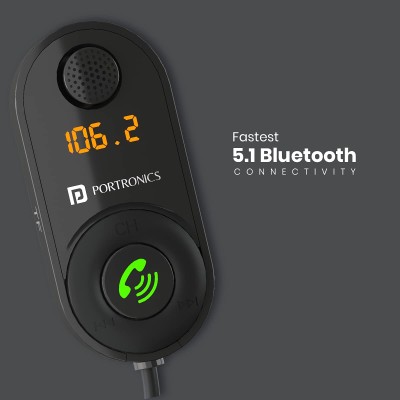 Portronics AUTO 12 in-Car Bluetooth Receiver for Handsfree Calling, Music System, Supports All Smartphones (Black) Portronics AUTO 12 in-Car Bluetooth Receiver for Handsfree Calling, Music System, Supports All Smartphones (Black)