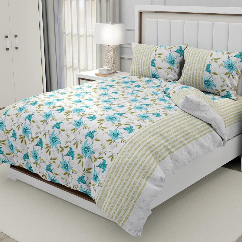 Bella Casa, Double Bedsheet Set with 2 Pillow Covers - Cotton -Boston Bella Casa, Double Bedsheet Set with 2 Pillow Covers - Cotton -Boston