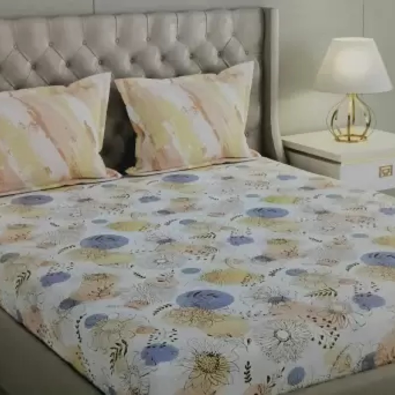 Raymond Home Camphor 144 TC Double Bedsheet with 2 Pillow Covers