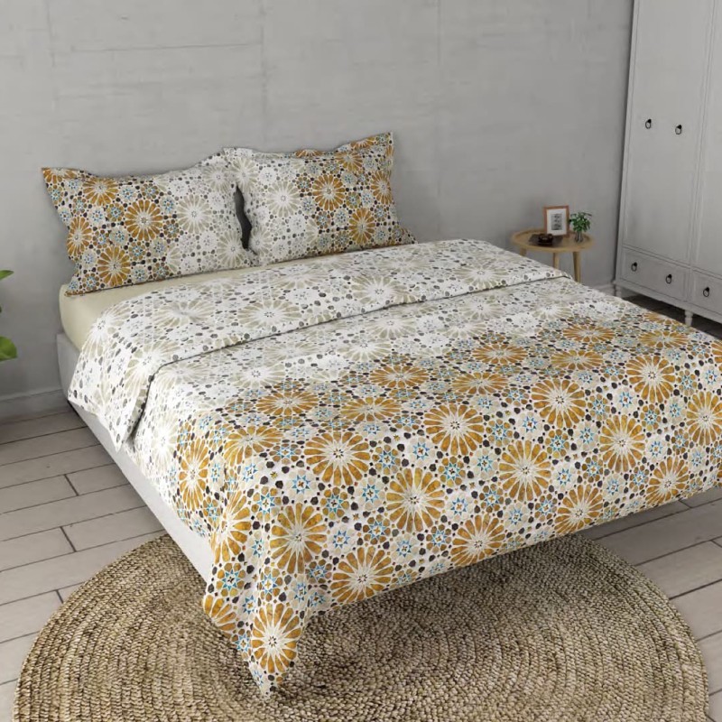 Raymond Home Crystal 200 TC King Size Bedsheet with 2 Pillow Covers