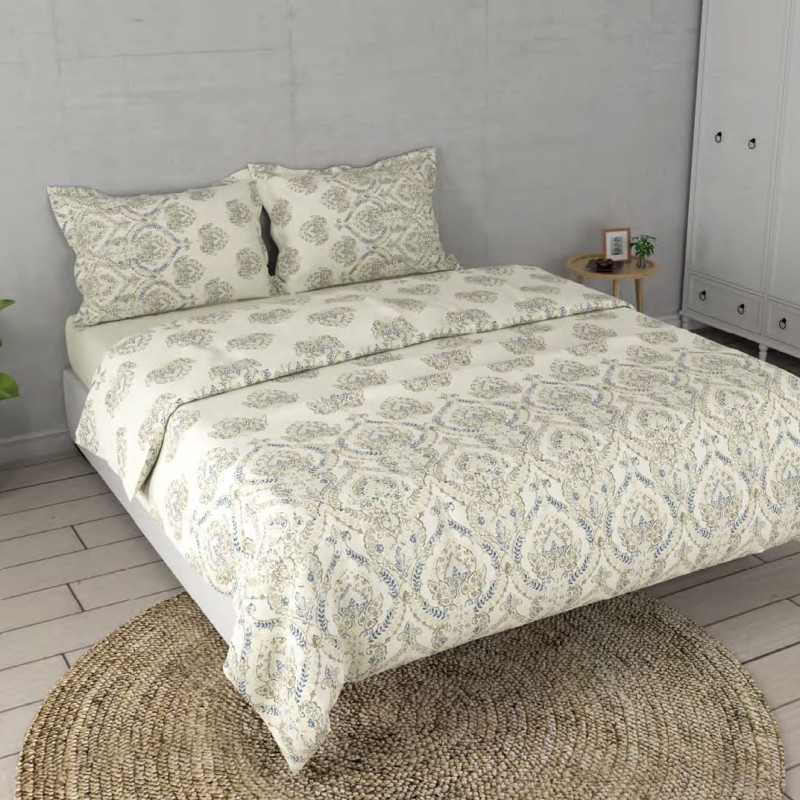 Raymond Home Crystal 200 TC King Size Bedsheet with 2 Pillow Covers