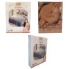 Bella Casa, Double Bedsheet Set with 2 Pillow Covers 100% Cotton -Crystal