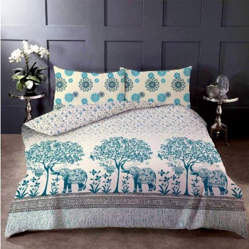 Bella Casa, Double Bedsheet Set with 2 Pillow Covers - Cotton -Digital Collection