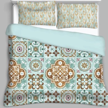 Bella Casa, Double Bedsheet Set with 2 Pillow Covers 100% Cotton -Essence (Comforter Set)