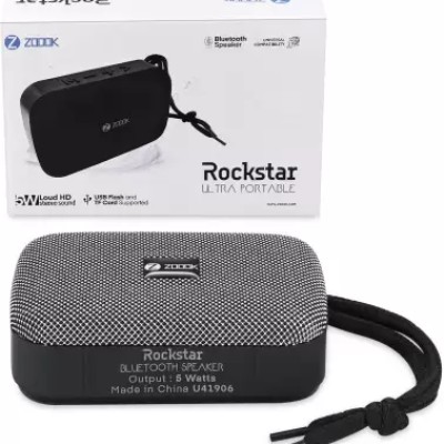 Zoook ZB-Rockstar 5 W Bluetooth Speaker  (Grey, Black, Mono Channel)
