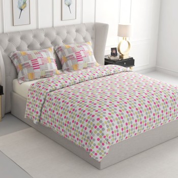 Raymond Home Jazzy Cotton Rich Double Bedsheet with 2 Pillow Covers
