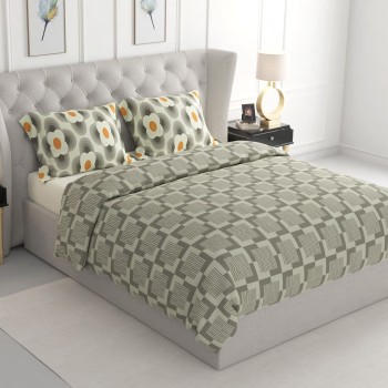Raymond Home Jazzy Cotton Rich Double Bedsheet with 2 Pillow Covers