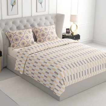 Raymond Home Jazzy Cotton Rich Double Bedsheet with 2 Pillow Covers
