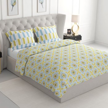 Raymond Home Jazzy Cotton Rich Double Bedsheet with 2 Pillow Covers