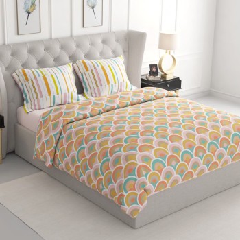Raymond Home Jazzy Cotton Rich Double Bedsheet with 2 Pillow Covers