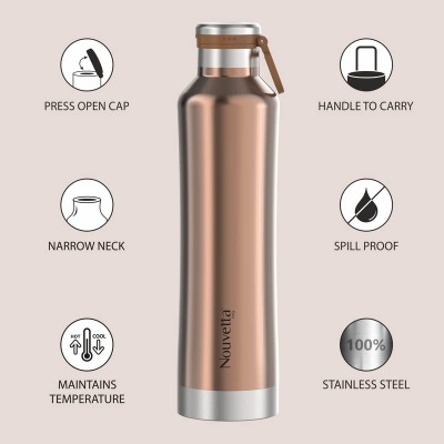 Nouvetta Jet Double Wall Stainless Steel Flask Bottle, 750 ml- Pink Nouvetta Jet Double Wall Stainless Steel Flask Bottle, 750 ml- Pink