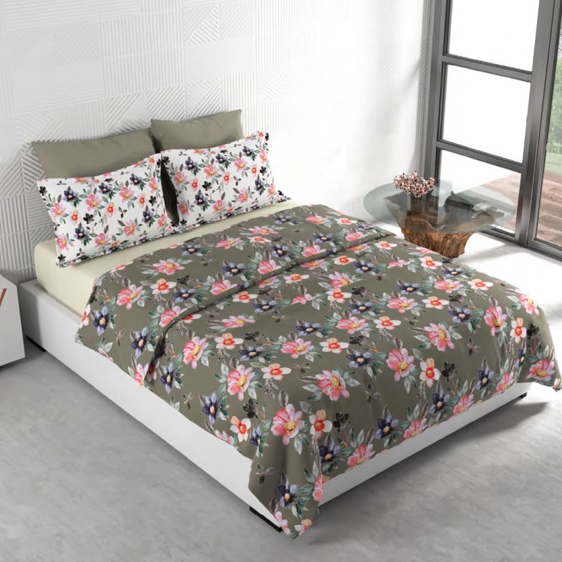 Raymond Home Mystique 110 TC Double Bedsheet with 2 Pillow Covers