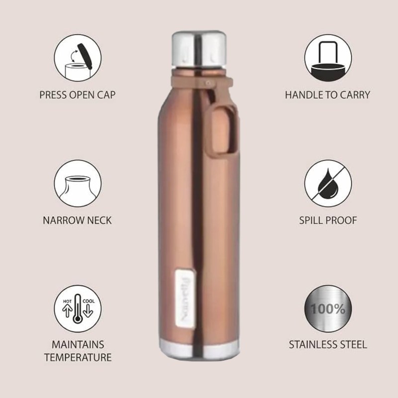 Emirates Double Wall Bottle - Copper 750 ml Bottle (Pack of 2, Copper, Steel) Emirates Double Wall Bottle - Copper 750 ml Bottle (Pack of 2, Copper, Steel)
