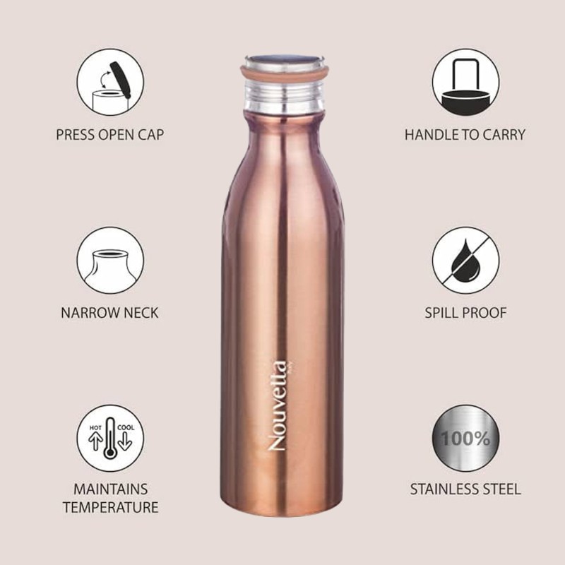 Emirates Double Wall Bottle - Copper 750 ml Bottle (Pack of 2, Copper, Steel) Emirates Double Wall Bottle - Copper 750 ml Bottle (Pack of 2, Copper, Steel)