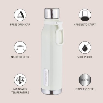 Etihad Double Wall Bottle - White 750 ml Bottle (Pack of 2, White, Steel) Etihad Double Wall Bottle - White 750 ml Bottle (Pack of 2, White, Steel)