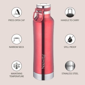 Etihad Double Wall Bottle - Red 750 ml Bottle (Pack of 2, Red, Steel) Etihad Double Wall Bottle - Red 750 ml Bottle (Pack of 2, Red, Steel)