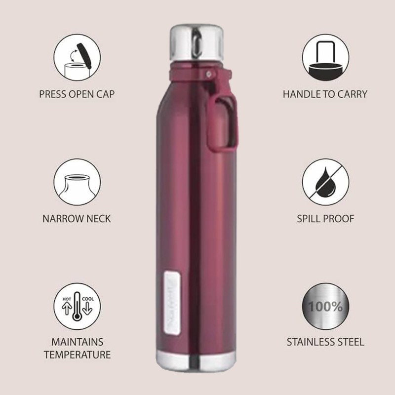 Etihad Double Wall Bottle - Red 750 ml Bottle (Pack of 2, Red, Steel) Etihad Double Wall Bottle - Red 750 ml Bottle (Pack of 2, Red, Steel)