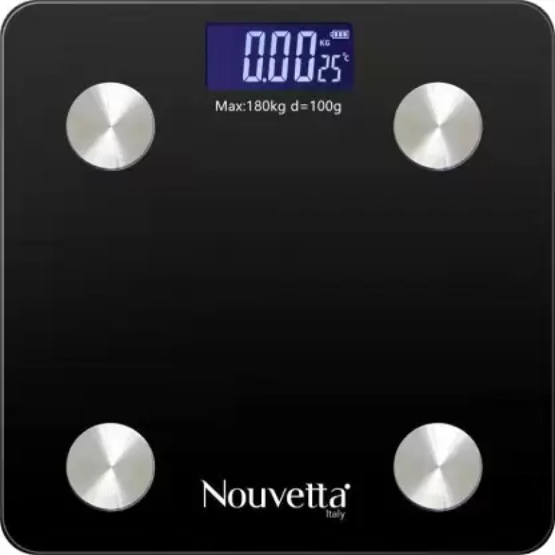 Nouvetta Bluetooth Digital Personal Smart Weighing Scale - Black Weighing Scale (Black) Nouvetta Bluetooth Digital Personal Smart Weighing Scale - Black Weighing Scale (Black)