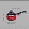 Nouvetta Die Cast Induction Base Non Stick Sauce/Milk Pan with Glass Lid, 16 cm, Thickness 4.5 mm, Red & Black Nouvetta Die Cast Induction Base Non Stick Sauce/Milk Pan with Glass Lid, 16 cm, Thickness 4.5 mm, Red & Black