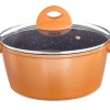 Nouvetta Flame Guard Forged Casserole with Lid (20 cm) and 3.5mm Thickness, Copper Nouvetta Flame Guard Forged Casserole with Lid (20 cm) and 3.5mm Thickness, Copper