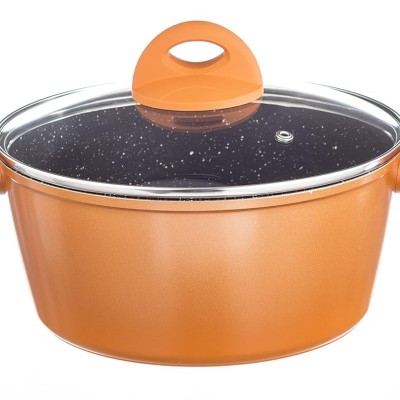 Nouvetta Flame Guard Forged Casserole with Lid (20 cm) and 3.5mm Thickness, Copper Nouvetta Flame Guard Forged Casserole with Lid (20 cm) and 3.5mm Thickness, Copper