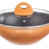 Nouvetta Flame Guard Forged Non Stick Kadhai with Glass Lid (24 cm, 3 Coat, 3.5mm Thickness), Copper Nouvetta Flame Guard Forged Non Stick Kadhai with Glass Lid (24 cm, 3 Coat, 3.5mm Thickness), Copper