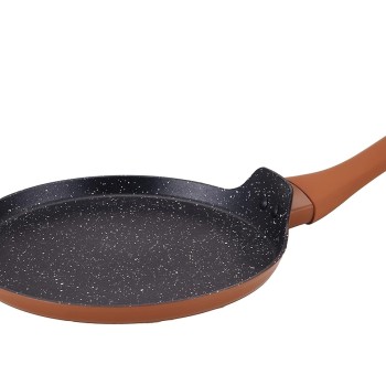Nouvetta Flame Guard Forged Non-Stick Tawa with 2-Way Non-Stick Coating, 28cm (Induction and Gas Stove Compatible), Copper