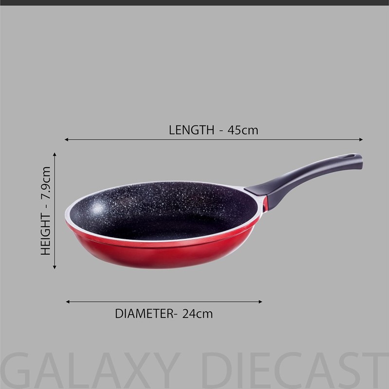 Nouvetta Diecast Non-Stick Fry Pan with 2-Way Non-Stick Coating,24 cm, 4.5 mm Thickness(Induction and Gas Stove Compatible), Red & Black Nouvetta Diecast Non-Stick Fry Pan with 2-Way Non-Stick Coating,24 cm, 4.5 mm Thickness(Induction and Gas Stove Compatible), Red & Black
