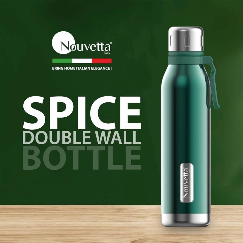 Nouvetta Spice Double Wall Stainless Steel Flask Bottle, 750 ml-Red Nouvetta Spice Double Wall Stainless Steel Flask Bottle, 750 ml-Red