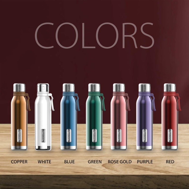Nouvetta Spice Double Wall Stainless Steel Flask Bottle, 750 ml-Red Nouvetta Spice Double Wall Stainless Steel Flask Bottle, 750 ml-Red