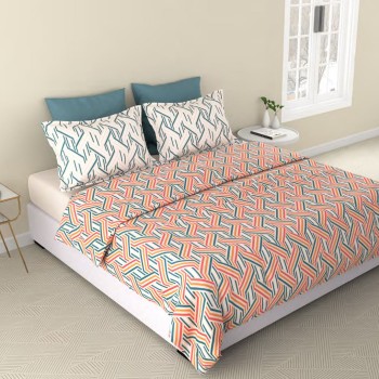 Raymond Home Vision 144 TC King Size Bedsheet with 2 Pillow Covers