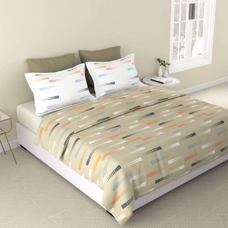 Raymond Home Vision 144 TC King Size Bedsheet with 2 Pillow Covers