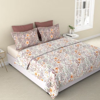 Raymond Home Vision 144 TC King Size Bedsheet with 2 Pillow Covers