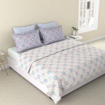 Raymond Home Vision 144 TC King Size Bedsheet with 2 Pillow Covers