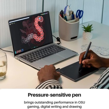 Huion H430P OSU Graphics Drawing Tablet with Battery-Free Stylus 4.8x3 inch Working Area 4 Press Keys Support