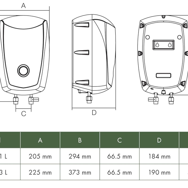 Havells Instanio 3 Litre, 3 KW Instant Water Heater (White Mustard)
