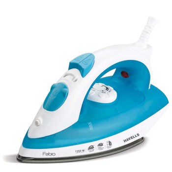 HAVELLS Fabio 1250 W Steam Iron with Teflon Coated Sole Plate, Vertical & Horizontal Ironing.(Blue)